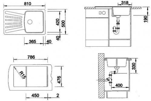 ����� ��� ����� Blanco Nova 45S Silgranit, ����� ������