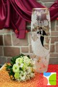 Свадебная ваза с именами молодоженов и индивидуальным пожеланием, город Рязань