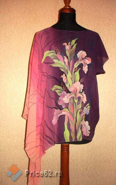 блуза из шелка с ручной росписью, город Рязань